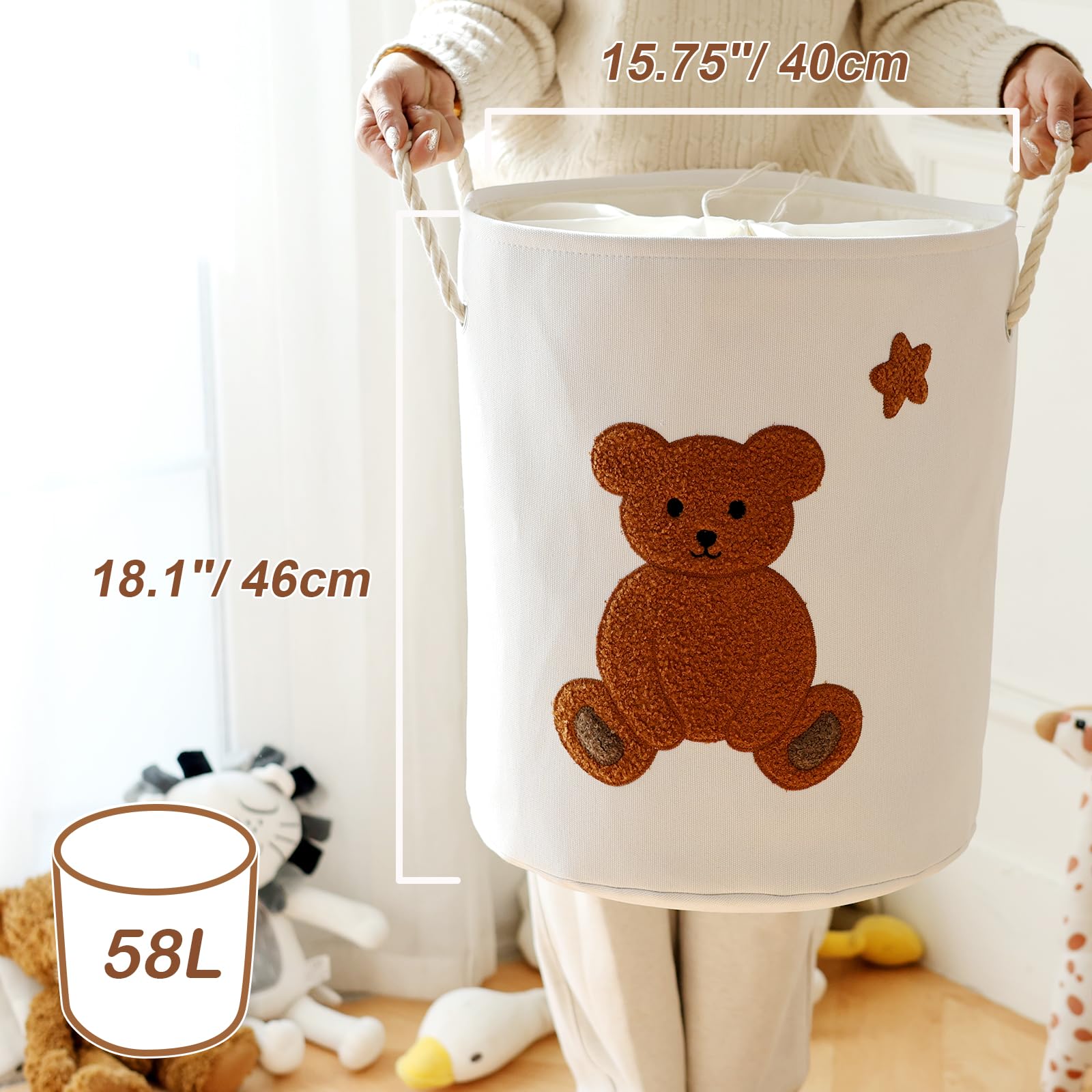 Amazon.com: INough Large Laundry Basket Tall Baskets Storage for