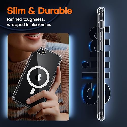 Miniatura 94 de TAURI - Funda delgada y magnética para iPhone 15 Pro Max, compatible con MagSafe, con 2 protectores de pantalla + 2 protectores para lente