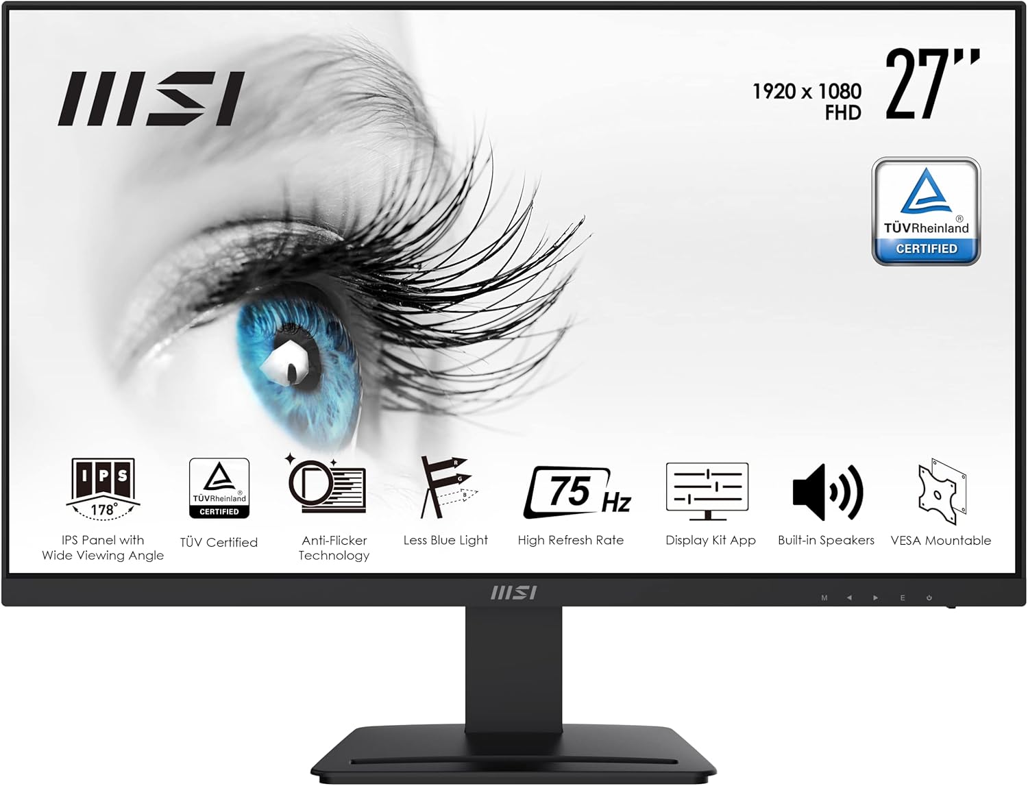 Monitorius MSI PRO MP273 27 Inch IPS FHD 75Hz 250cd/m2 5ms HDMI DP
