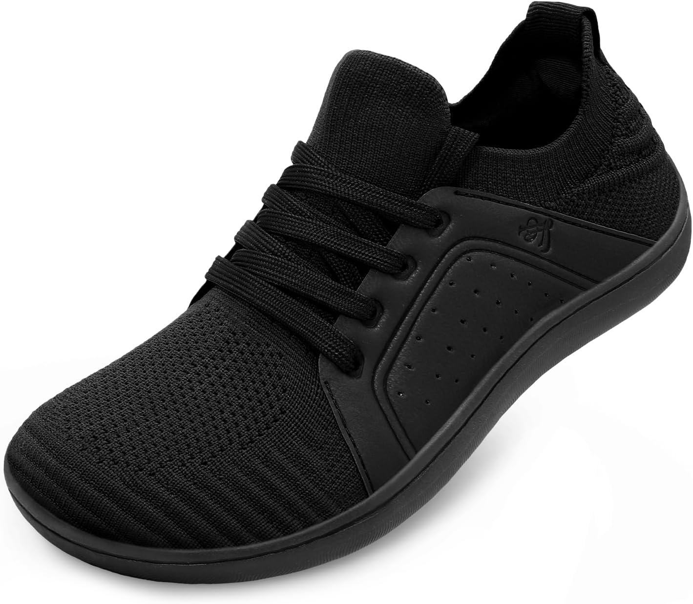 LeIsfIt Womens Walking Shoes Wide Toe Barefoot Shoes Breathable Minimalist Zero Drop Sneakers Black Size 6