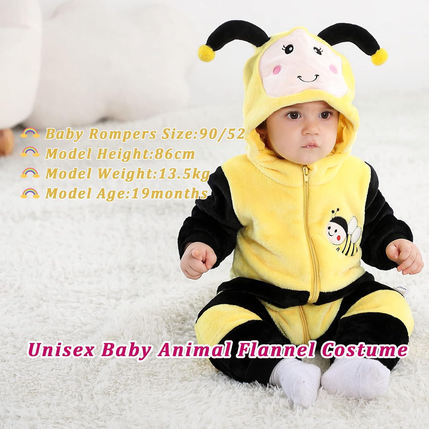 TONWHAR Unisex-Baby Animal Onesie Costume Cartoon Animal Outfit Homewear Kids' One-Piece Rompers - Image 6