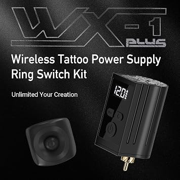 DGT WX-1Plus Tattoo Machine Battery with Jump start mode and Ring on/off switch RCA CONNECTOR, Black