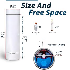 4ALLFAMILY Nomad Medium Pro Insulin Cooler Travel Case - TSA Approved Medicine Cooler with Biogel Ice Pack & Temp Display - Portable Diabetic Cold Case with Insulated Medicine Bag - Medium Pro White