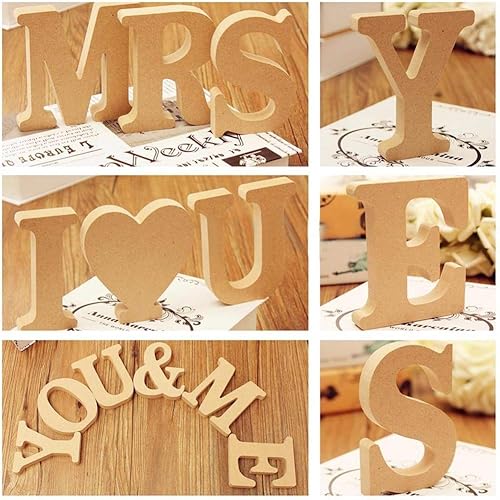 Miniatura 4 de Letras de madera de la A a la Z independientes para colgar del alfabeto decorativo, regalo de boda, estantería de oficina en casa, decoración de