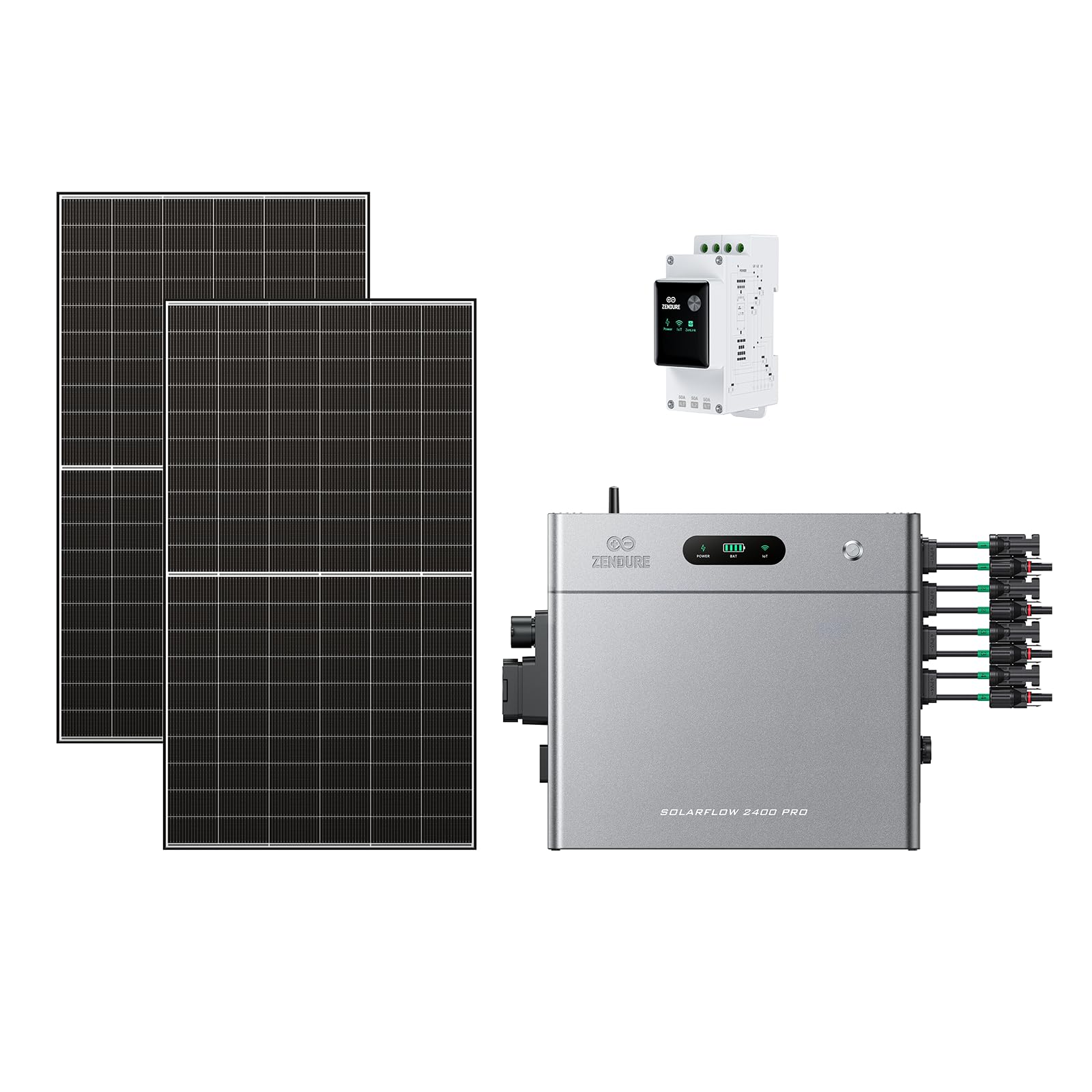 Zendure SolarFlow 2400 Pro 2.4kWh 2400W AC Bidirectionnel, PV 4800W | Batterie Solaire 2400W AC Bidirectionnel, PV 4800W, 2.4kWh Extensible 16.8kWh, IP65, Plug & Play, SM3CT-2&500W