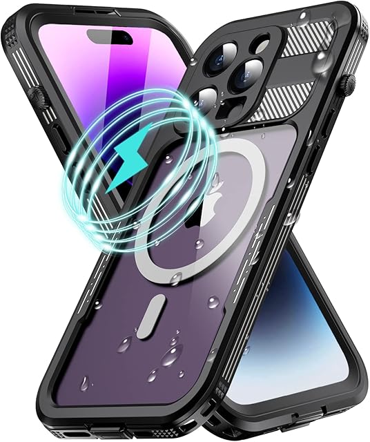 WIFORT for iPhone 14 Pro Max Case Waterproof Shockproof with MagSafe, IP68 Underwater Full Body Heavy Duty Case Built in Screen Protector, Dustproof Front and Back Cover for iPhone 14 Pro Max, 6.7