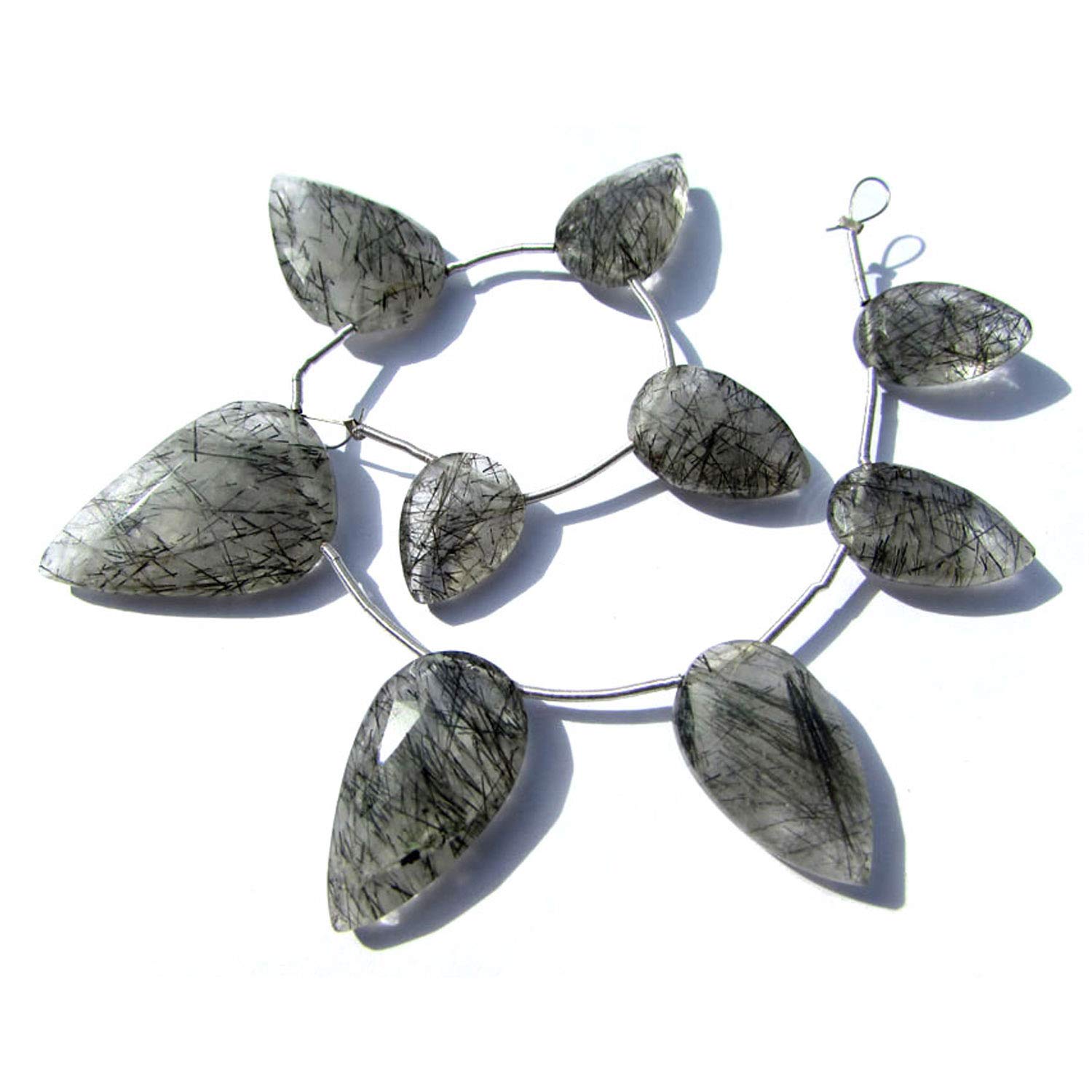 Perles de tourmaline noire naturelle en flèche pour bijoux et collier
