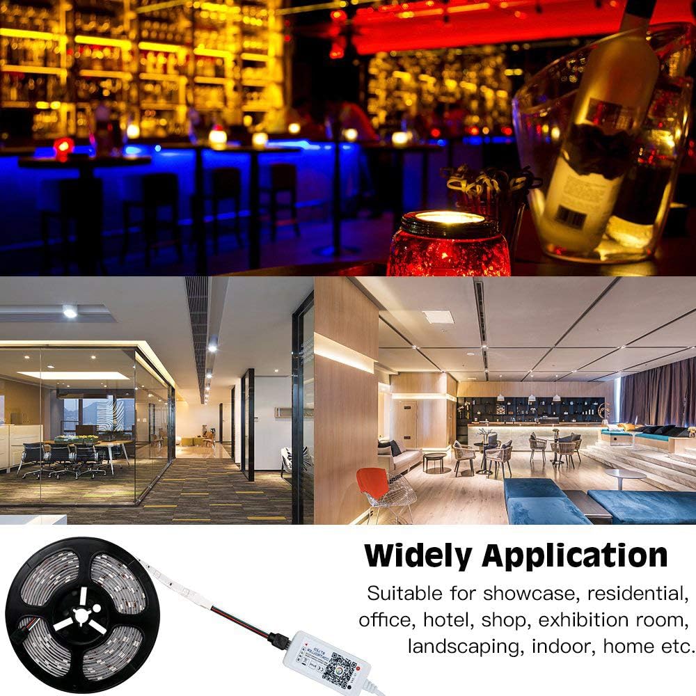 HaoDeng Bluetooth RGBW/RGB Controller for LED Light Strips, Android and iOS Free App Bluetooth LED Strip Light Controller
