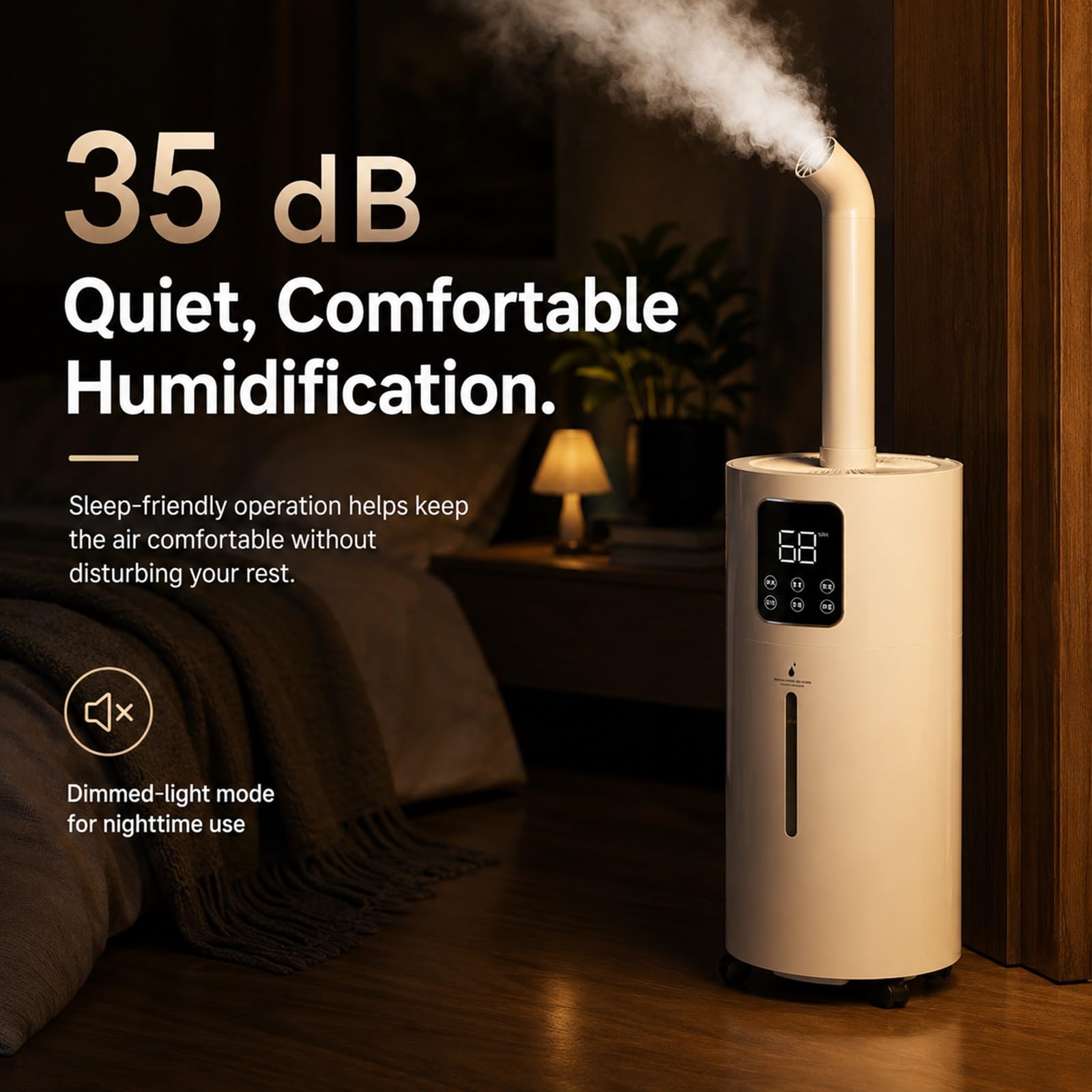 Humidificador de Aire para Dormitorio Habitación Grande Casa 25L Llenado | Humidificador Comercial 2000mL/h con Control Remoto, Higrostato, Boquilla 4 Chorros 360°, Temporizador 12H
