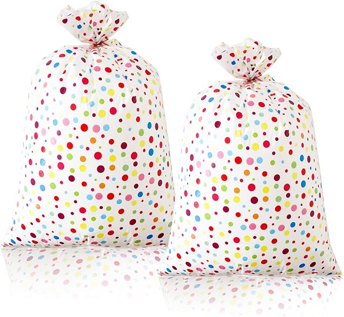 36x56 Inch Large Plastic Gift Bags, 2 Pieces Extra Large Dot Gift Bags