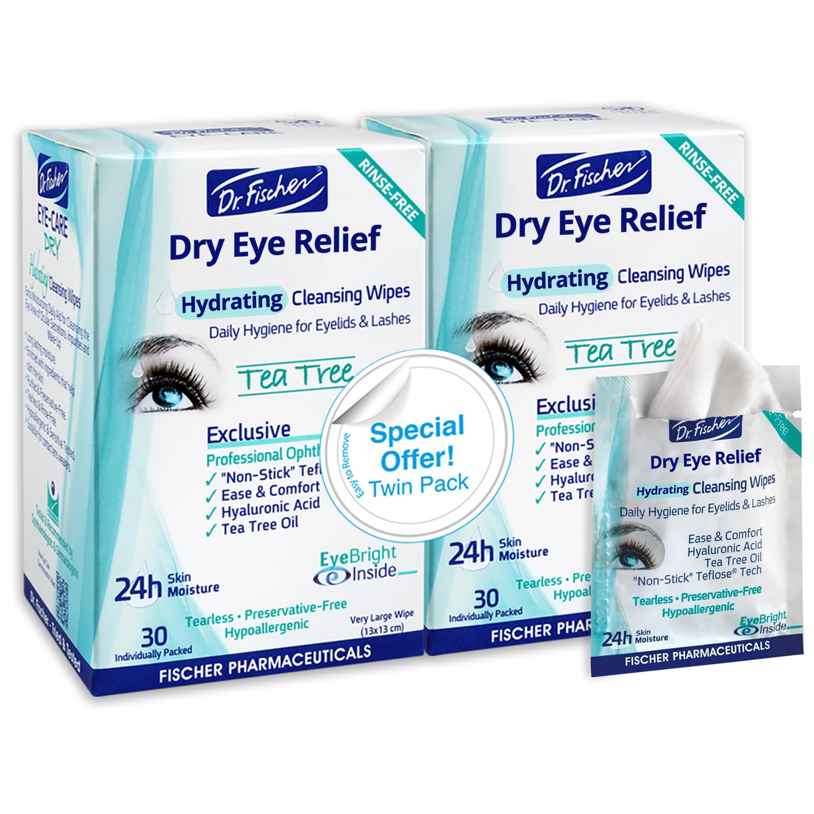 Sterile Eyelid Wipes - Cleanse the Eye Area of Ocular Secretions. Moisture-enriched to Effectively Clean & Moisturize Your Eyes