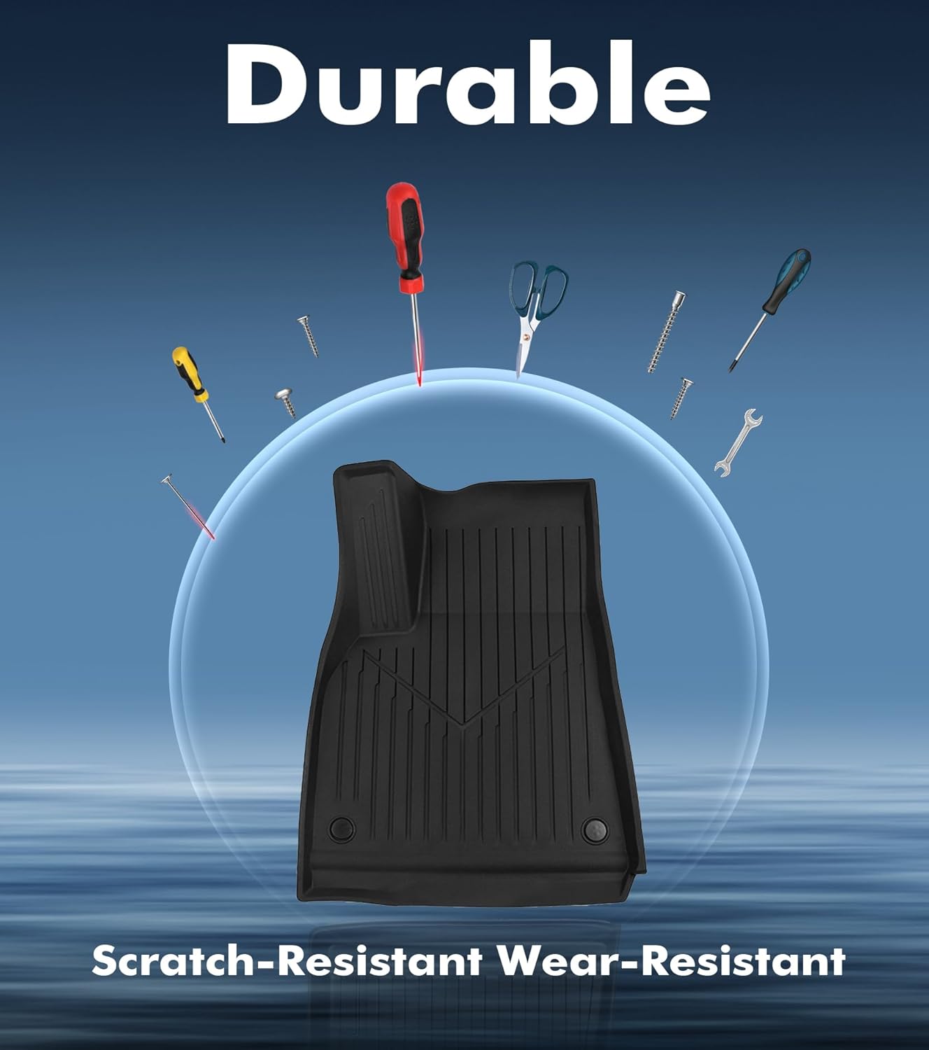 PM Auto Floor Mats for Tesla Model Y, All-Weather TPE Car Floor Mats, Custom Fit for 2020-2025 Tesla Model Y, Anti-Slip Durable Model Y Accessories