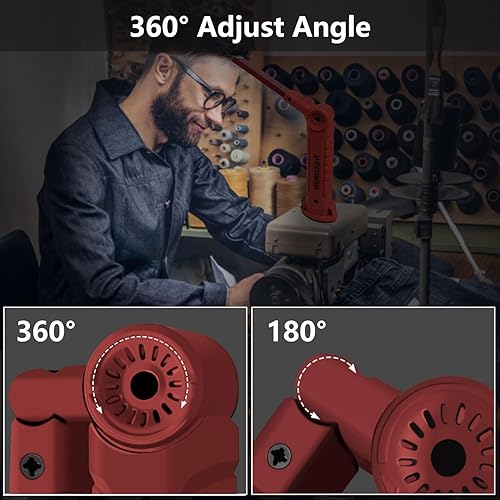 Miniatura 9 de Luz de trabajo portátil, luces de trabajo recargables con gancho colgante de base magnética, rotación de 360, 5 modos, COB LED 700 lúmenes, luz de