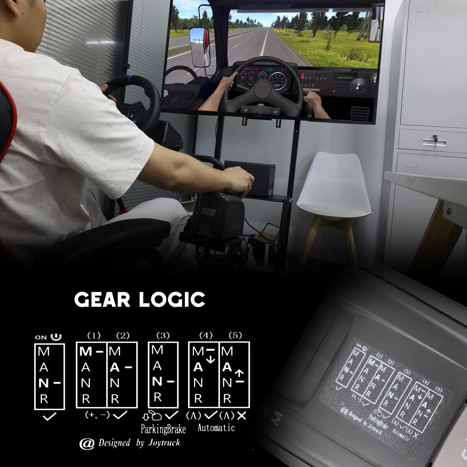 VVORHSBELL USB-Lkw-Simulator-Schalthebel Kompatibel mit Euro Truck Simulator 2 ETS2 American Truck Simulator ATS PC Ersatz LHD Volvo Truck FH12 FH13 iSHIFT