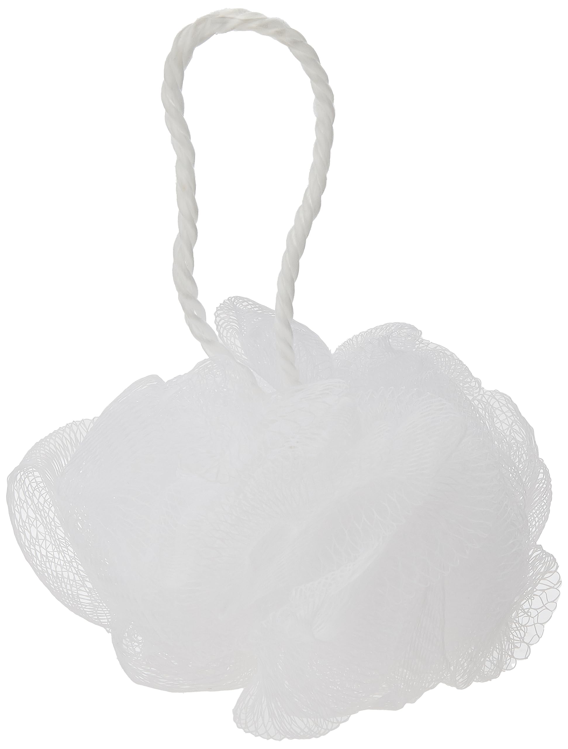 Hema flower design bath sponge, 15 cm diameter, white