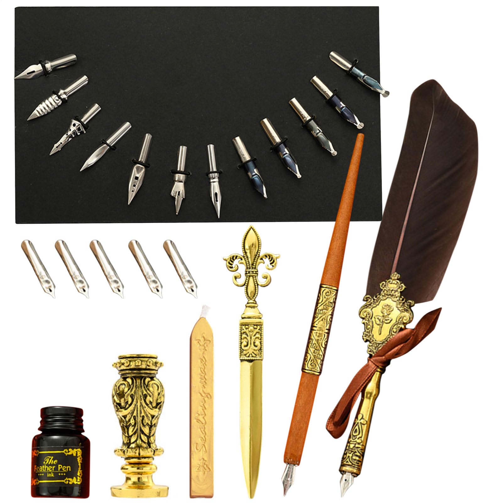 Ensemble stylo et encre d'oie - Stylo plume antique pour écrire