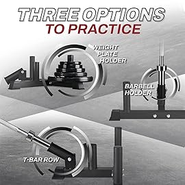 Yes4All T Bar Row Multifunction 3 in 1 (T-bar Row - Weight Plate Holder - Barbell Holder) - 360 Swivel & Easy to Install - Fits 2 Olympic Bars & Weight Plates