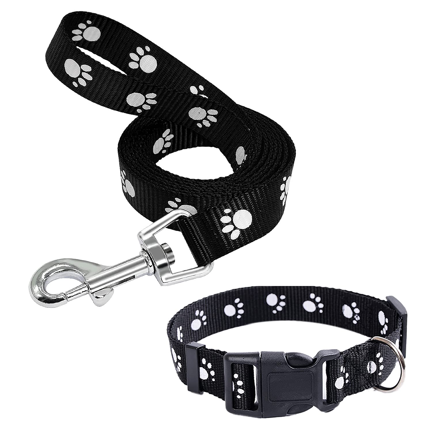 YOUSTYLO - YOU ARE PRIORITY Dog Collar and Leash Set with Safety Locking Buckle Nylon Pet Collars Adjustable for Small Medium Dogs (120 cm, Black) (B09BMB7B9Q) Amazon Price History, Amazon Price Tracker