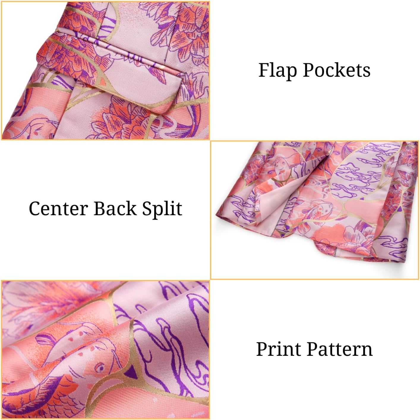 UNINUKOO Blazer for Men Casual Slim Fit Mens Suits Jacket Lightweight Floral Dinner Party Sport Coat Suit Separates