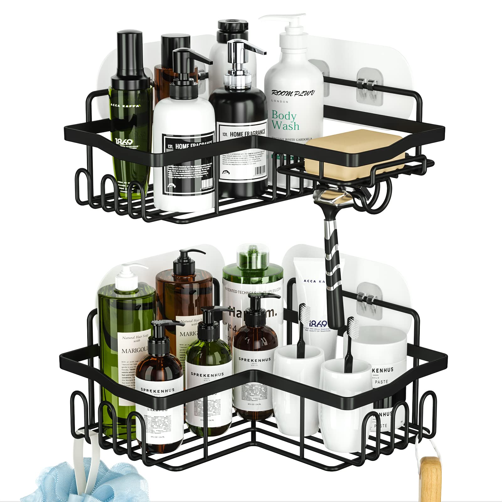 Buy HapiRm Corner Shower Caddy with Shampoo Holder, 2Pack Shower