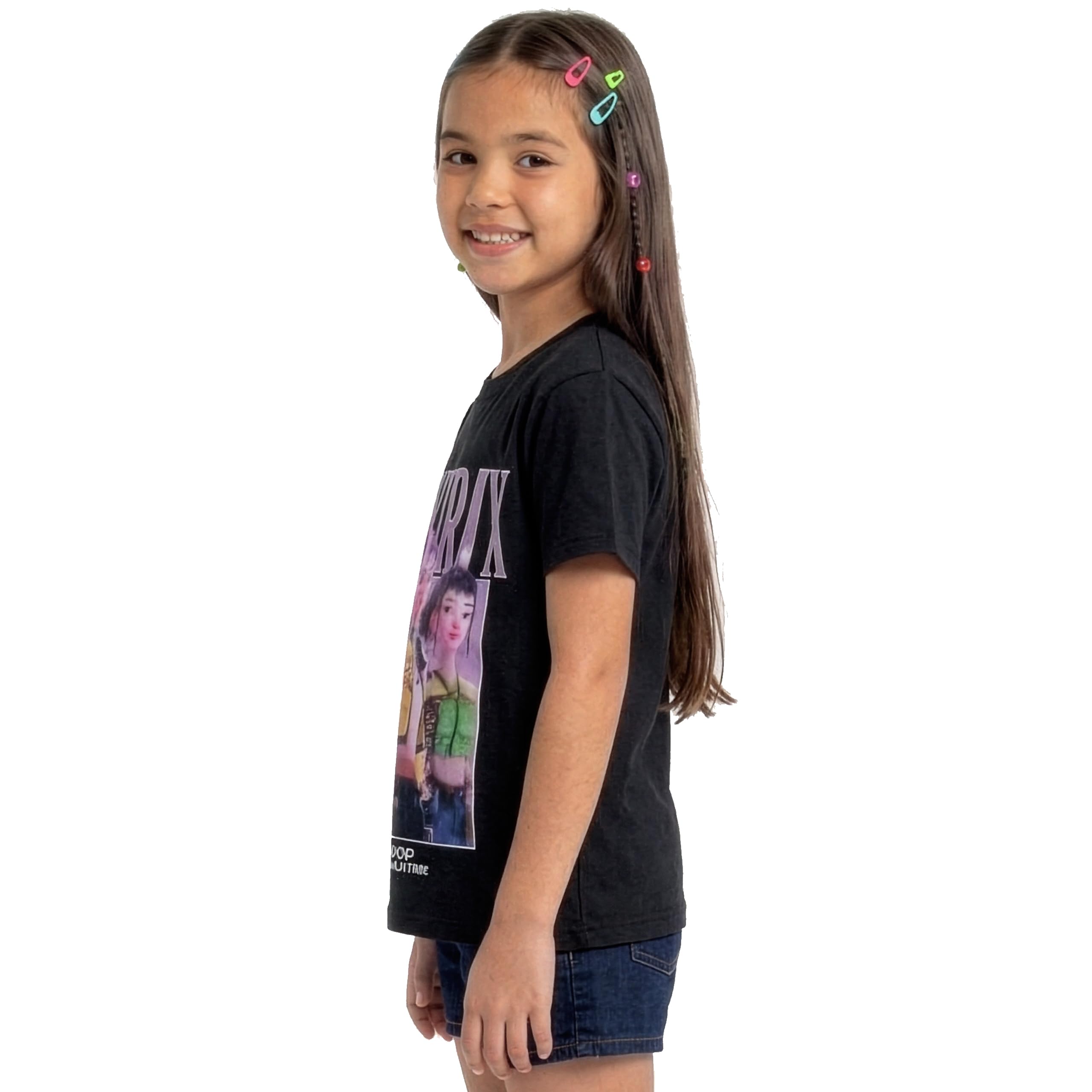 KPop Demon Hunters Camiseta Niña, Camiseta KPOP Niña con Motivo De Huntrix, Top Niña Manga Corta para El Verano