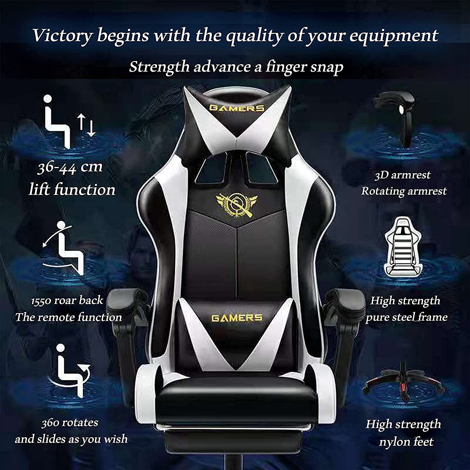 MINGDE Gaming Chair, Ergonomic Video Gaming Chair Executive Reclining
