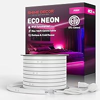Vista 46 de Shine Decor Tira de luces LED de cuerda AC 120V, tira de neón eco sin puntos de 120LEDs/M, conectable y cortable, ETL IP65 impermeable y resistente