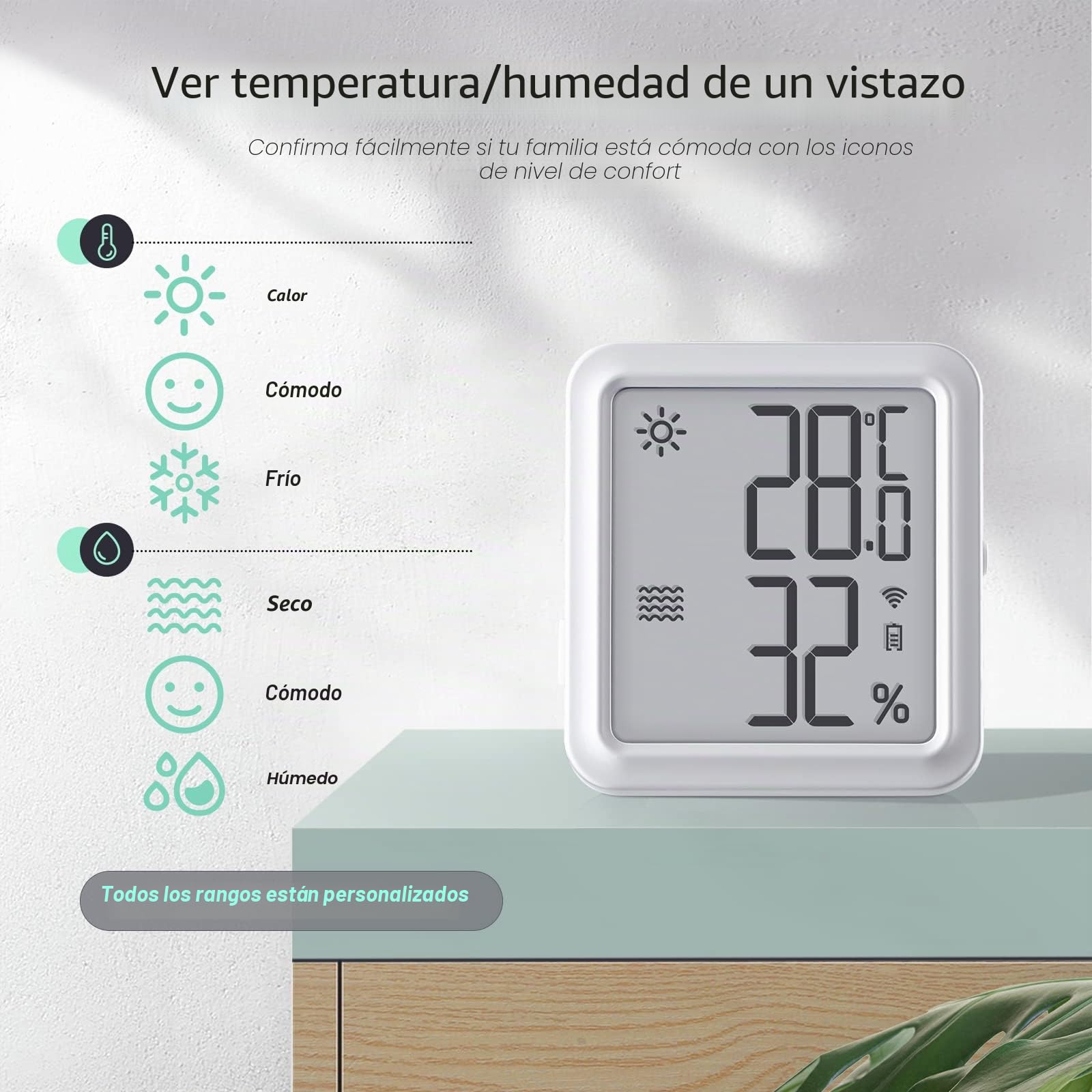 Inkbird Termómetro Higrómetro WiFi,IBS-TH3-PLUS Sensor Temperatura Interior WiFi con Pantalla LCD,App Soporta,Alerta y Almacenamiento Datos,Termómetro y Higrómetro Digital para Bodega, Invernadero