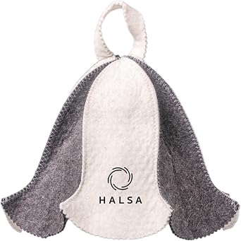 Halsa Sauna Hat, Natural Wool Sauna Hat for Men and Women | Eco-Friendly Insulating Headgear for Spa, Steam Room, Banya, Bathhouse | Comfortable, Breathable, Handmade | One Size Fits All