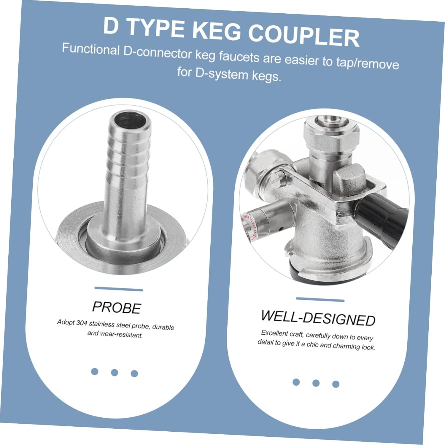 Garneck 1set Keg Coupler Pressure Relief Valve Keg Tap Distributor for Compatible Kegerators