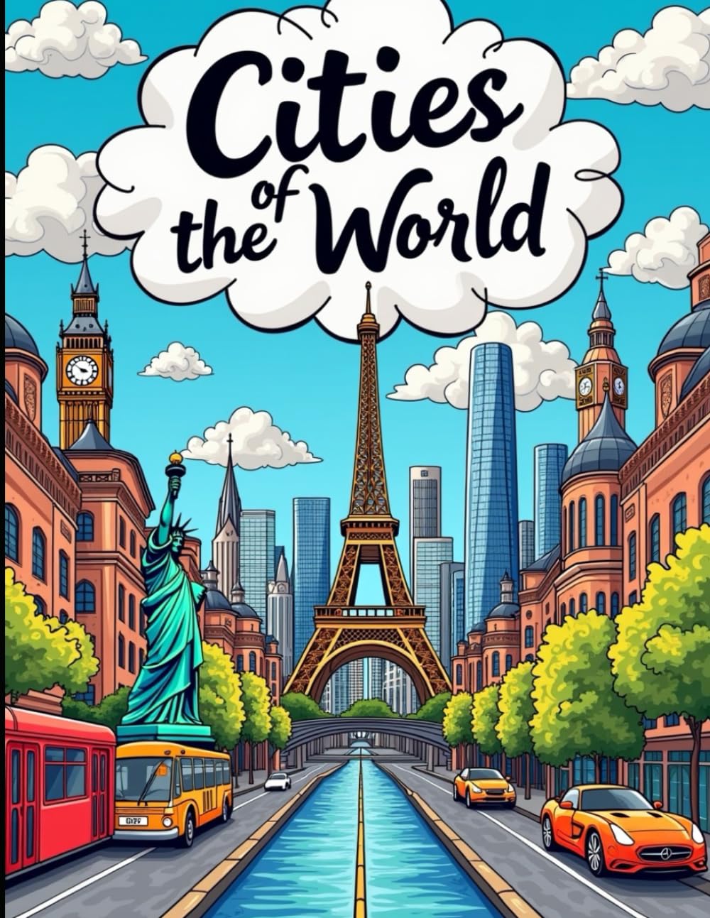 Cityscapes & Scenic Views Coloring Book for Adults