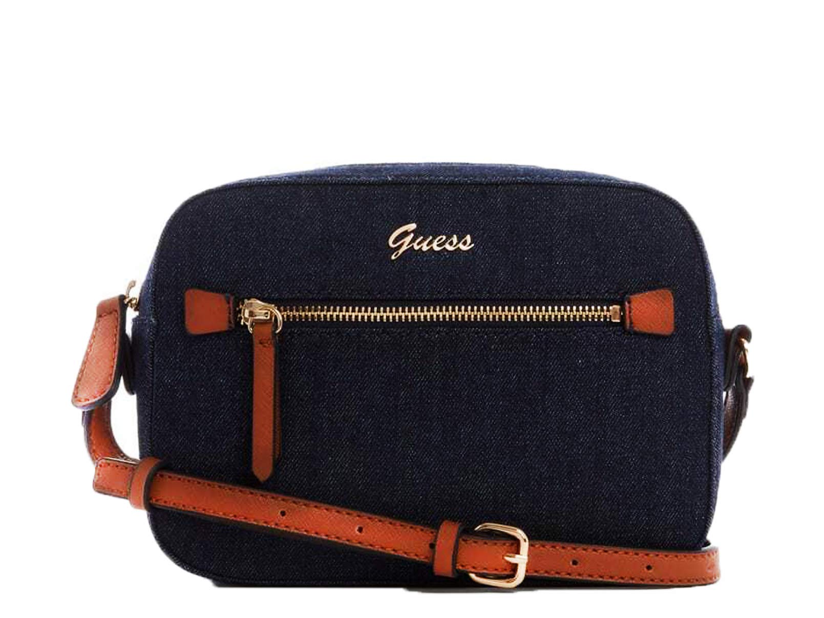 GUESS Women's Majka Crossbody Flap Bag - Python PU With Adjustable Strap, Gold Hardware