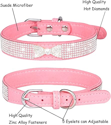Miniatura 6 de Collar de Perro Brillante para Perros Pequeños, Medianos y Grandes, Collar de Perro con Corona de Rinstones para Niña y Niño, Collares de Perro de