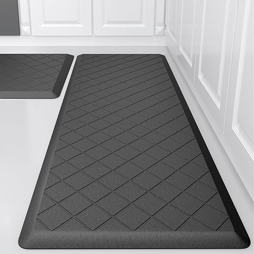 WEZVIX Alfombras y tapetes de cocina antideslizantes impermeables, antifatiga, 2 unidades, tapete de cocina de 12 pulgada de grosor, tapete