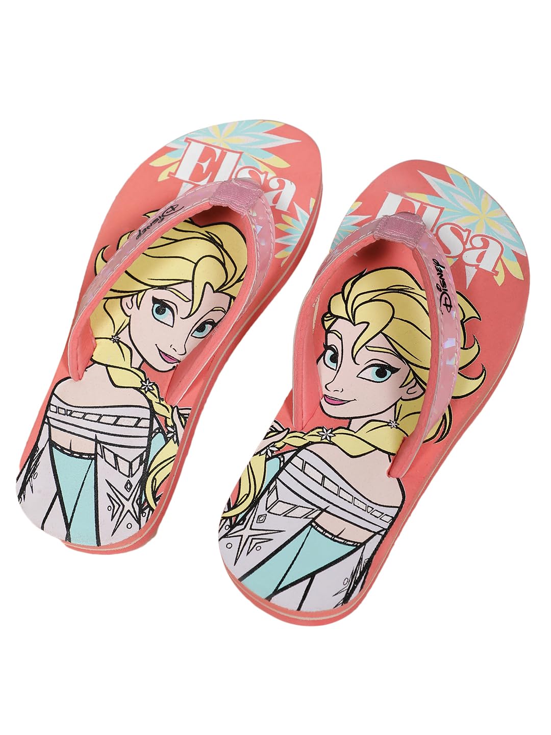 Kidsville Frozen Printed Kids Girls Peach Flip-Flops