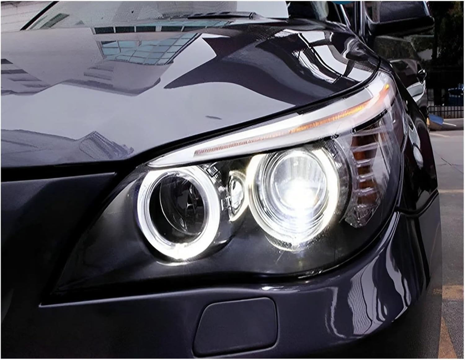 Car Accessories Compatible For BMW E60 Front Lamp 2003-2010 523i 530i Angel Eye LED DRL Turn Signal Xenon Auto Accessories(2007-2010)