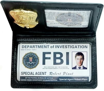 Novelty FBI Roleplay Props FBI Card Holder Leather Wallet Police Badge Special Undercover Agent ID Holder Halloween Party Accessory Gift, Dean