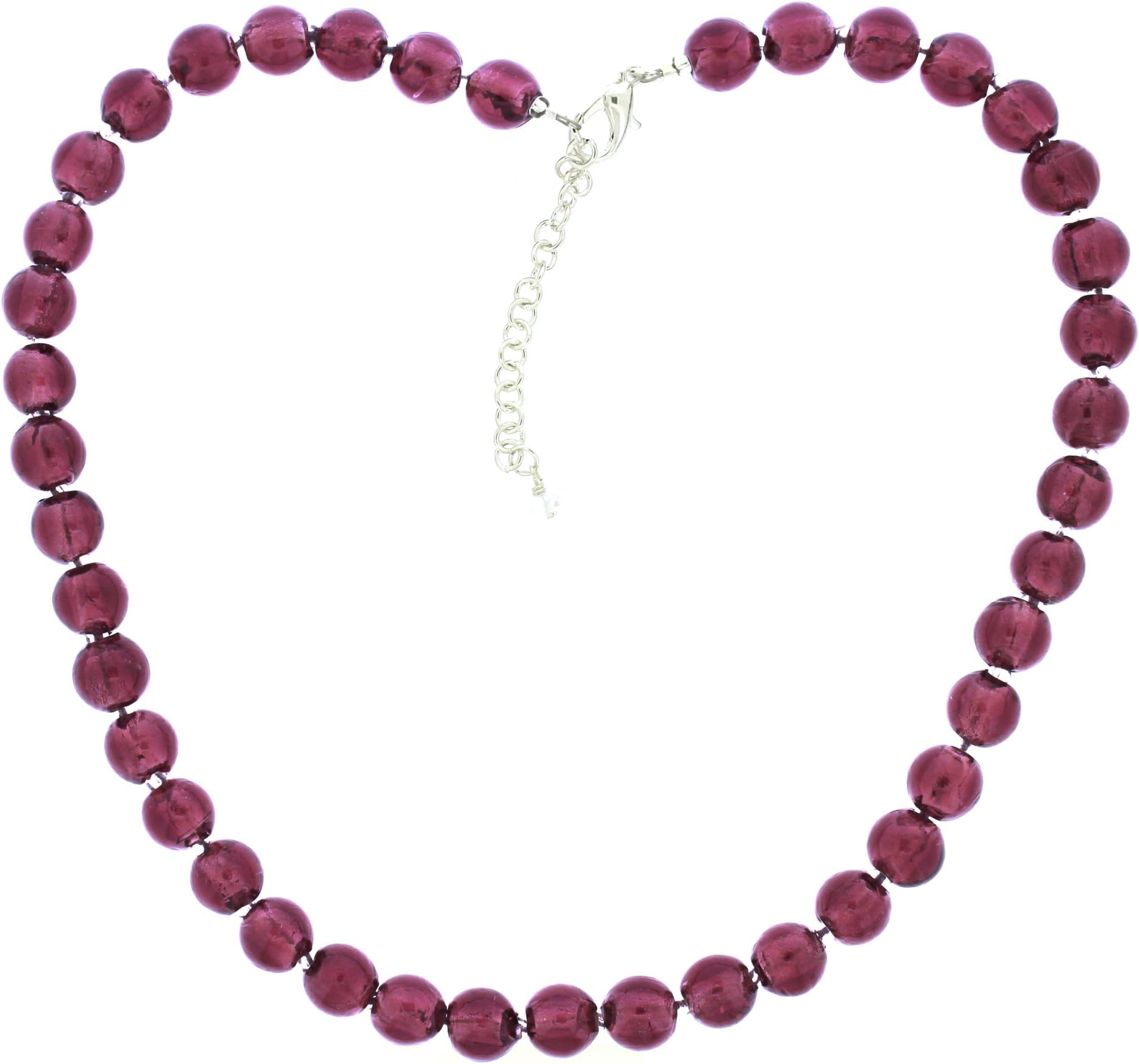 The Jewellery Factory Amethyst Colour Murano Style Bead Necklace of Length 50 cm