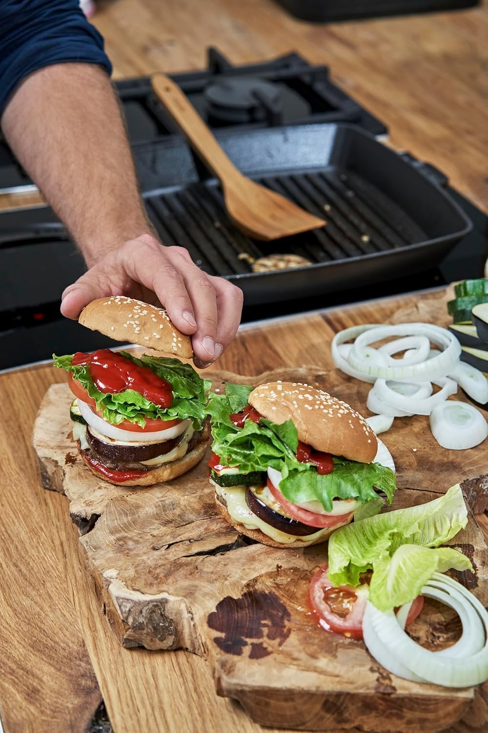 Staub American Grill Pan Cast Iron Suitable for Induction Cookers 26 cm Black