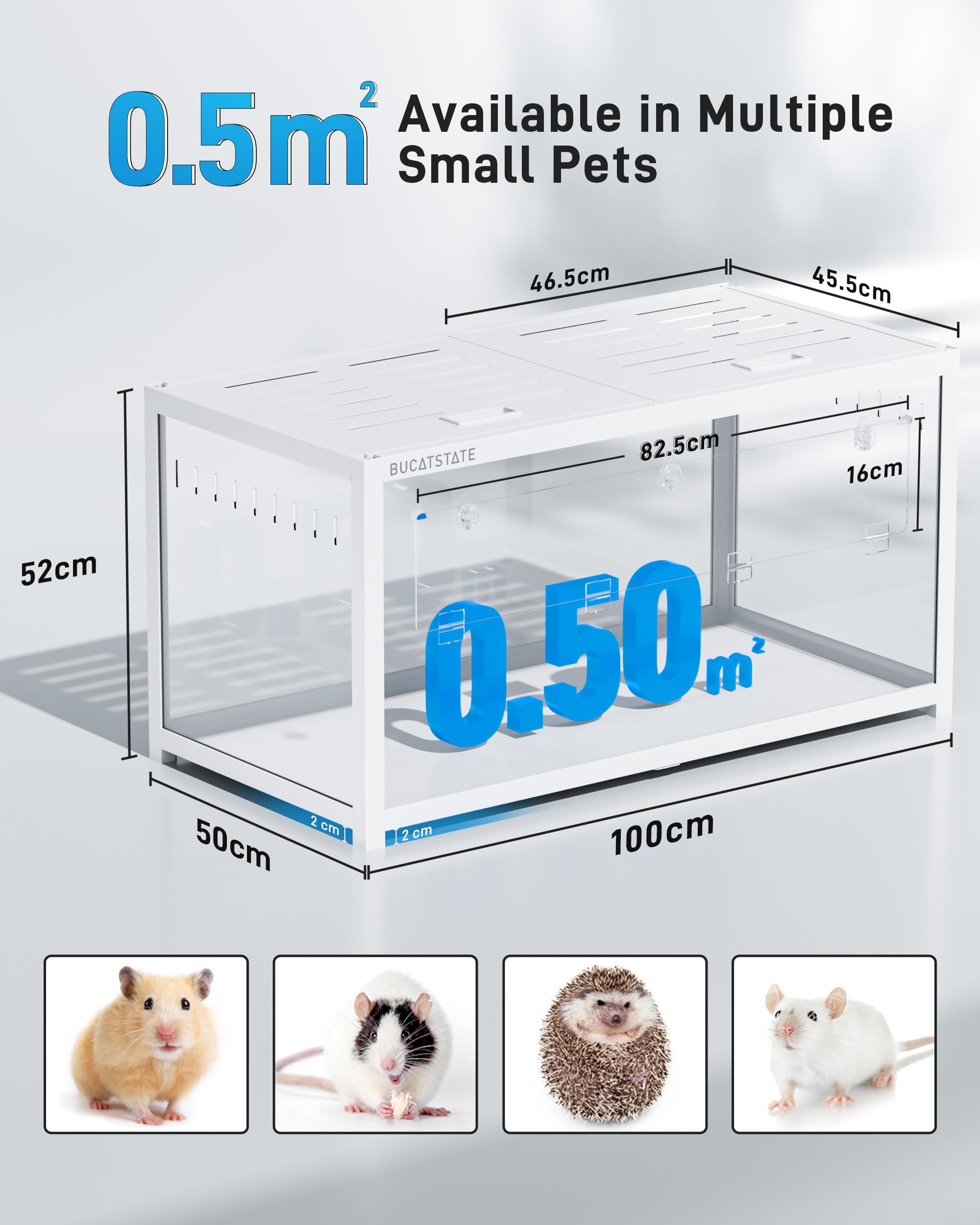 BUCATSTATE Large Cage for Rodents 100L x 50W x 52H cm