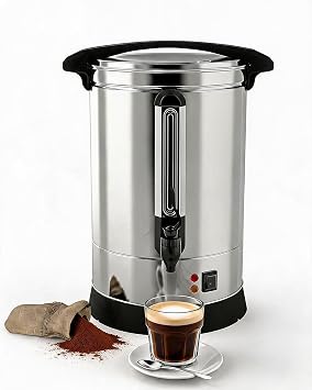 14L/3.7Gal Coffee Urn, 100 Cups Commercial Coffee Make, Stainless Steel Hot Beverage Dispenser, Large Electric Coffee Dispenser Hot Water Urn For Business, Party,CateringSilver
