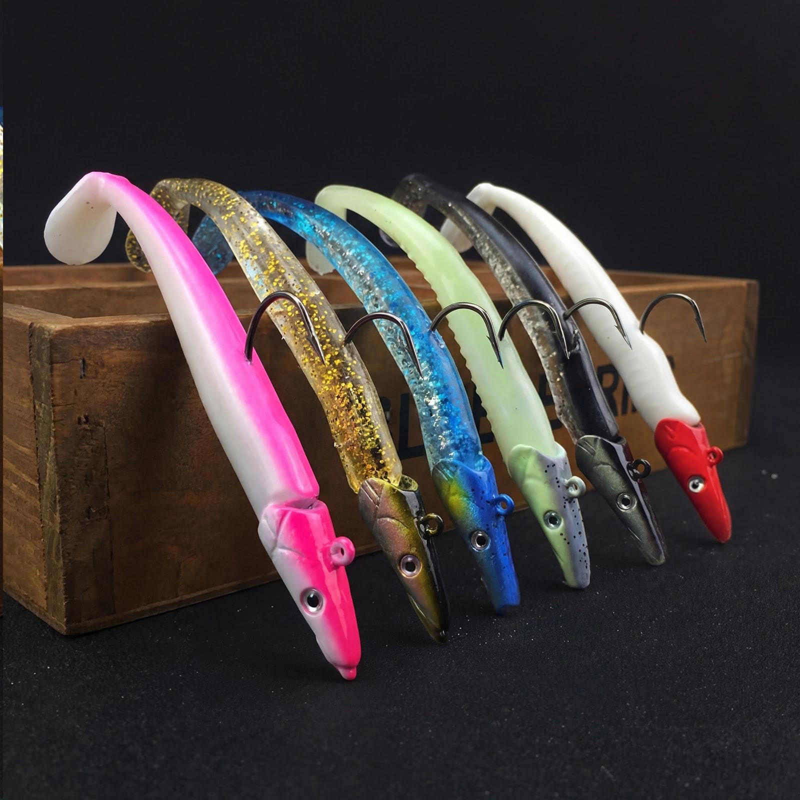 6 Piezas Señuelos de Pesca Goma Suave Señuelos con Anzuelos Artificiales de Pesca 12 cm Señuelos Pesca Mar 3D Cebos de Pesca Paddle Tail Señuelos para Lubina Lucio Carpa Trucha (22g)