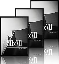 Picture Frame, 50 x 70 cm, Black, Wood Photo Frame, Wooden Frame, MDF Frame, Set of 3