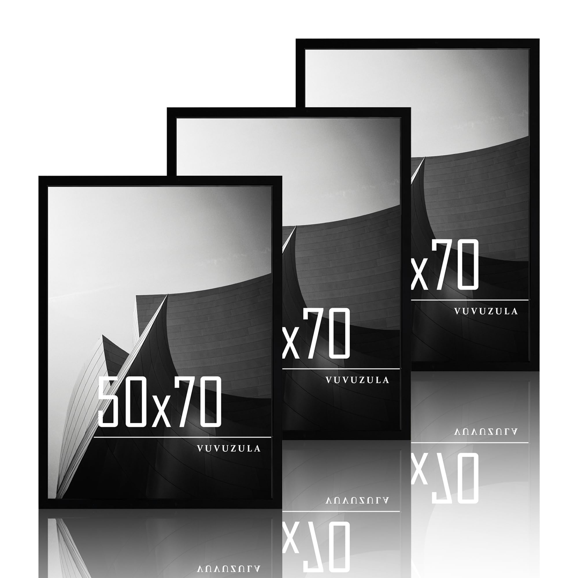 VUVUZULA Bilderrahmen 10x15cm Schwarz Holz Fotorahmen 4x6 Zoll Holzrahmen MDF Rahmen 10x15cm 3er Set