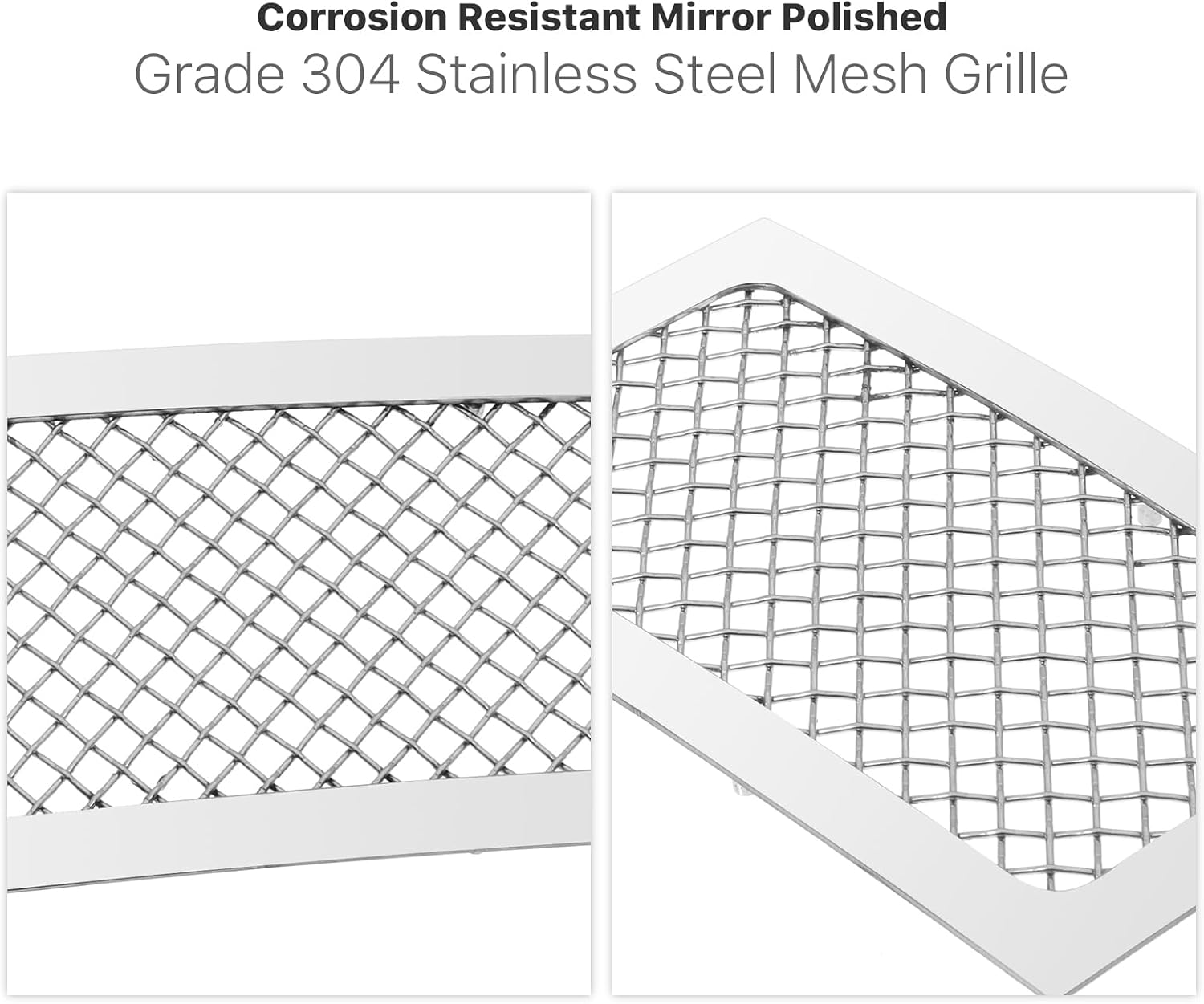 APS Compatible with Cadillac Escalade 2007-2014 Tow Hook Stainless Steel Chrome Mesh Front Grill Grille Insert S18-T28467A