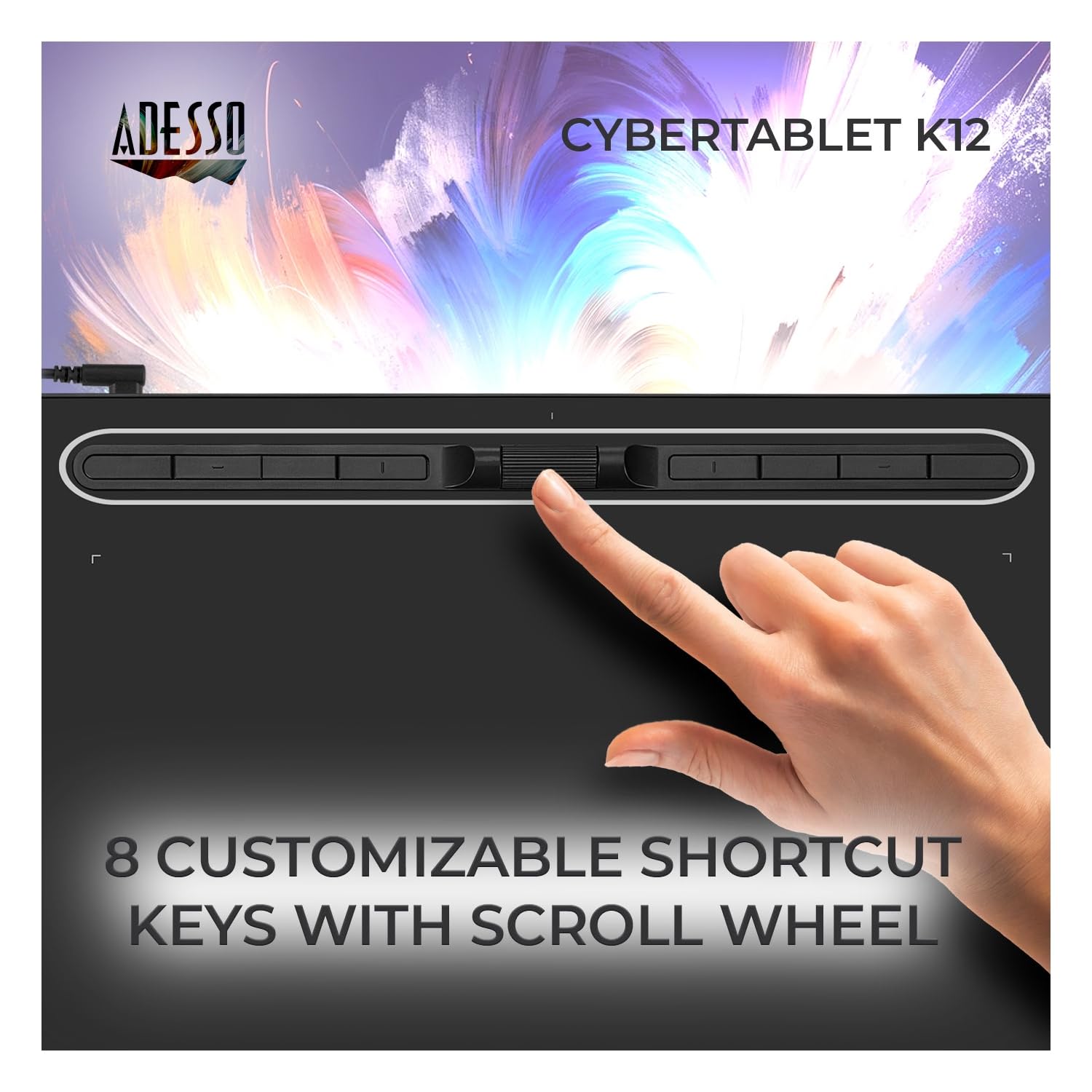 ADESSO 12IN X 7IN Tableta Dibujo Wide Screen Graphic