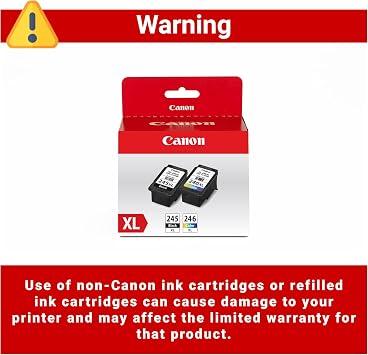 Canon PG-245 XL / CL-246 XL Genuine Ink Value Pack (2 Cartridges), Compatible with iP2820, MG2420/2924/2920/3020/2522/2525, MX492, TS3120/302/302a/202/202a/4520/3320