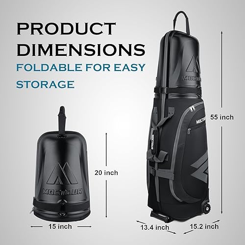 Miniatura 3 de MOCTOUR Bolsas de viaje de golf para aerolíneas con ruedas y carcasa rígida de ABS protege tus clubes tela Oxford impermeable 1680D y ruedas de