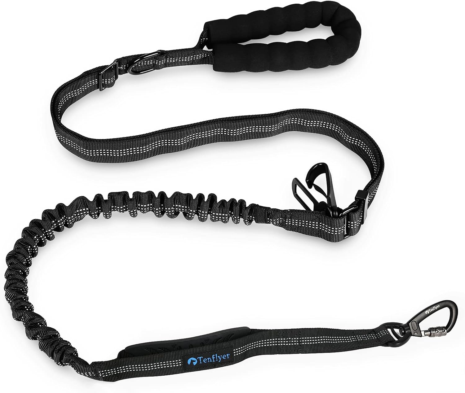Tenflyer Tactical Dog Leash for Medium Large Dogs Clearance,Shock Absorption with Car Seat Belt, 5-in-1 Multifunctional 4Ft-6Ft Heavy…