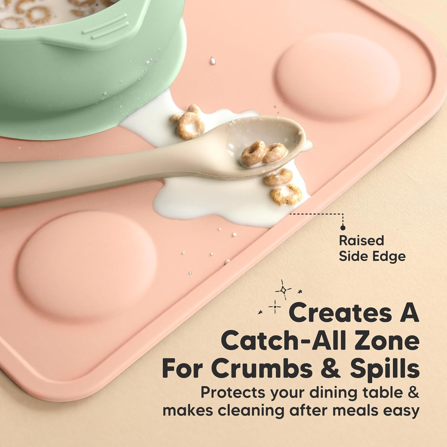 Keababies 2-Pack Silicone Placemats for Toddlers and 12-Pack Baby Food Containers - Non Slip Placemat for Kids, Easy-to-Clean Baby Mat - 4 oz Leak-Proof, Microwavable, Food Storage Container